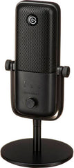 Elgato Wave 3 USB Microphone – features a 17 mm electret capsule, cardioid polar pattern, 24-bit resolution, 48/96 kHz sample rate, 20,000 Hz frequency response, USB-C connectivity, in black.