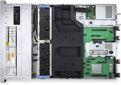 Dell PowerEdge R750xs 2U Rack Server featuring 2× Intel Xeon Platinum 8360H 3.0 GHz processors, 256 GB RDIMM memory, 4×2.4 TB 10K SAS HDDs (12 Gbps, 512 n), chassis supporting up to 8×3.5" drives, dual 800 W power supplies, and iDRAC9 Enterprise 15G.