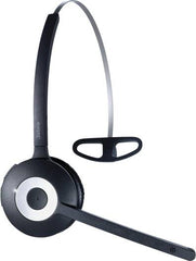 Jabra PRO 930 UC Mono Wireless On-Ear Headset featuring HD voice quality, a noise-cancelling microphone, up to 8 hours of battery life, and wireless range of up to 120 meters. Includes a mini-USB interface, 1.5-meter cable, and comes in black.