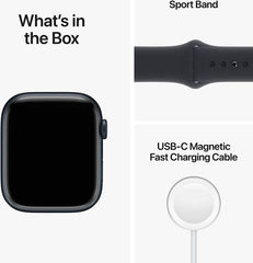 Apple Watch Series 8, GPS 45mm Midnight Aluminum Case with Midnight Sport Band, Regular