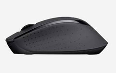 Logitech MK345 Wireless Keyboard and Mouse Combo, featuring a 10m wireless range, USB receiver connectivity, 1000 DPI precision mouse, integrated palm rest, and English/Arabic layout in sleek black.
