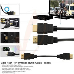 ORCAX-Link 15 m HDMI 1.4 Cable in black, supporting 3D, 1080p, Ethernet, and audio return, compatible with HDTVs, PCs, TVs, computers, PS4, Xbox, and monitors.