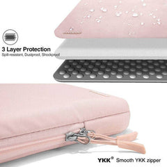 Tomtoc Defender-A13 Laptop Sleeve – Fits 13" MacBook or Surface Laptop, 360° Protection with Patented CornerArmor, Durable Recycled Fabric, YKK Zippers – Baby Pink