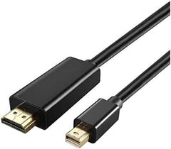 Generic Mini DisplayPort to HDMI Adapter Cable in black, connecting Mac devices to TVs via Mini DP to HDMI.