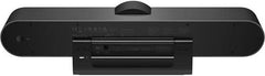 Logitech MeetUp camera with expansion microphone, delivering HD video and audio conferencing, featuring a 120° field of view, 4K optics, and an expansion mic range of 8–14 ft, in black.