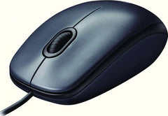 Logitech M90 Wired Mouse – ambidextrous design, 1000 DPI optical sensor, and sleek black finish.