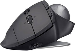 Logitech MX Ergo S Plus Wireless Trackball Mouse – features a 2048 DPI laser sensor, 20° adjustable hinge, 6 programmable buttons, 4-way scrolling, dual 2.4 GHz and Bluetooth connectivity, 500 mAh rechargeable battery