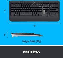 Logitech MK540 Advanced Wireless Keyboard and Mouse Combo, 2.4GHz Connection with Unifying USB Receiver, Full-Size English Keyboard with Multimedia Hotkeys, Wireless Mouse, Up to 3-Year Battery Life, Compatible with PC and Laptop