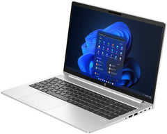 HP ProBook 450 G10 Laptop with 15.6" FHD IPS display, Intel Core i5-1335U, 16GB RAM, 1TB SSD, GeForce RTX 2050 4GB GPU, English backlit keyboard, FreeDOS, in Pike Silver Aluminum. Model: 85D07EA#BH5.