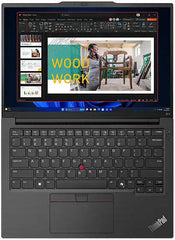 Lenovo ThinkPad E14 Gen 6 Laptop with 14" WUXGA IPS display, Intel Core Ultra 7 155H processor, 16GB RAM, 512GB SSD, Intel Arc Graphics, English-Arabic backlit keyboard, FreeDOS, in Black. Model: 21M70024GR