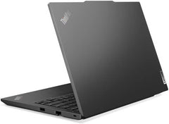 Lenovo ThinkPad E14 Gen 5 Laptop featuring a 14" WUXGA IPS display, Intel Core i7-13700H processor, 16GB RAM, 512GB SSD, Intel Iris Xe Graphics, English (EU) keyboard, FreeDOS, in Graphite Black. Model: 21JK00DAGQ.