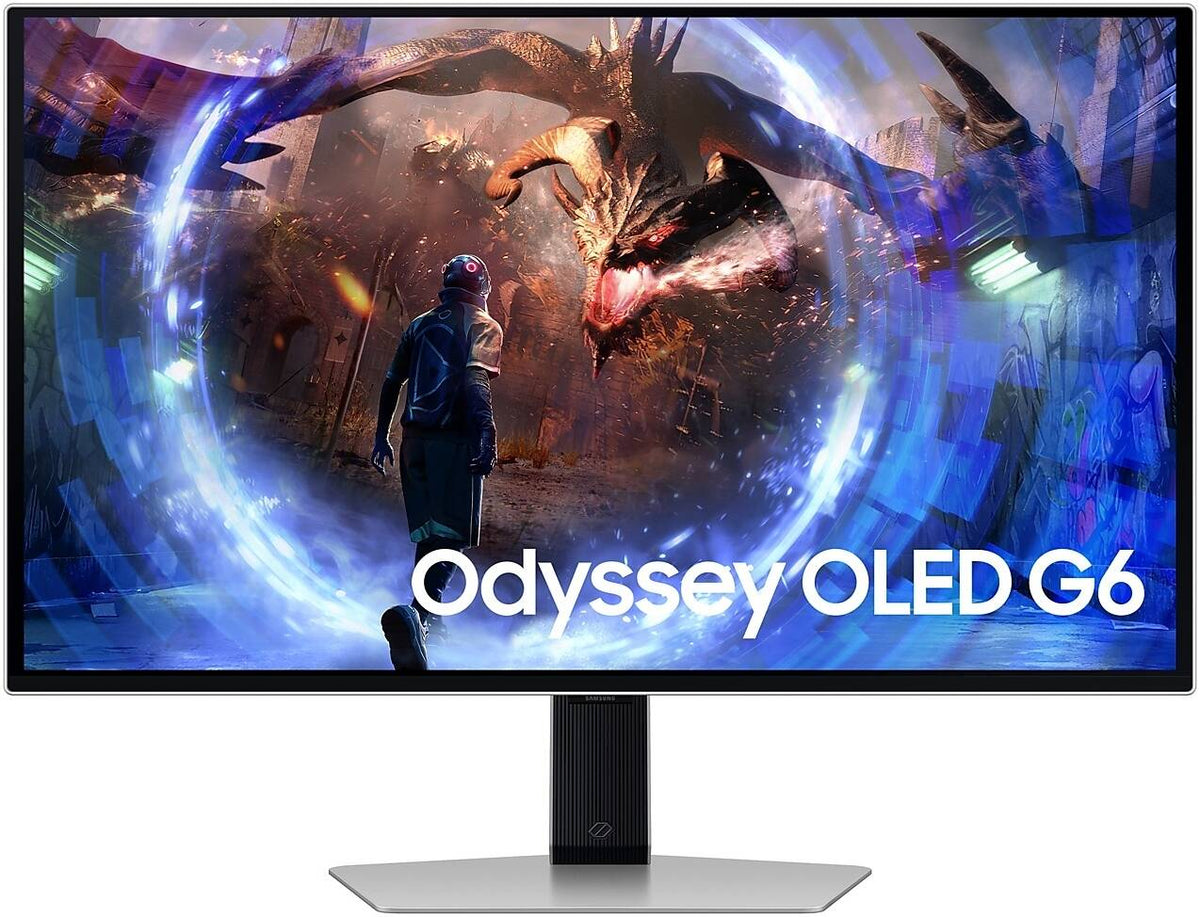 SAMSUNG Odyssey OLED G6 G60SD Gaming Monitor, 27" QHD OLED Display, 360Hz Refresh Rate, 0.03ms (GtG) Response Time, AMD FreeSync Premium Pro, Silver | LS27DG602SMXUE