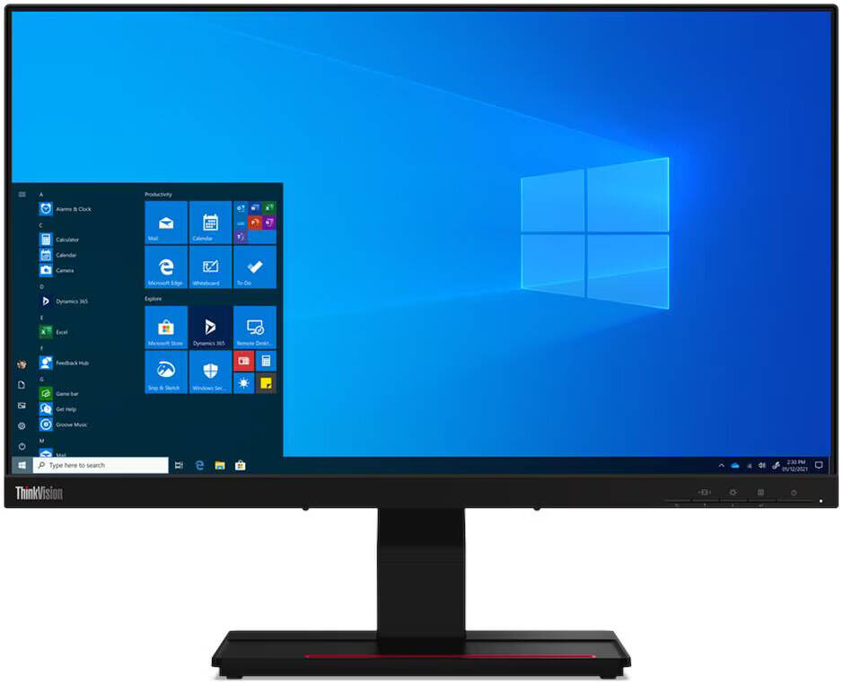 Lenovo ThinkVision T24t-20 23.8" QHD IPS Monitor, 60Hz Refresh Rate, 4ms Response Time, 16.7M Colors, Black | 62C5GAT1UK
